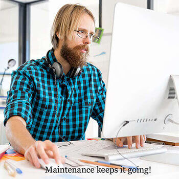 A man performing maintenance on his WordPress website.